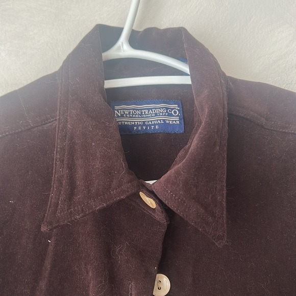 Newton Trading Co Vintage velvet corduroy chocolate brown jacket petite small - Picture 4 of 7